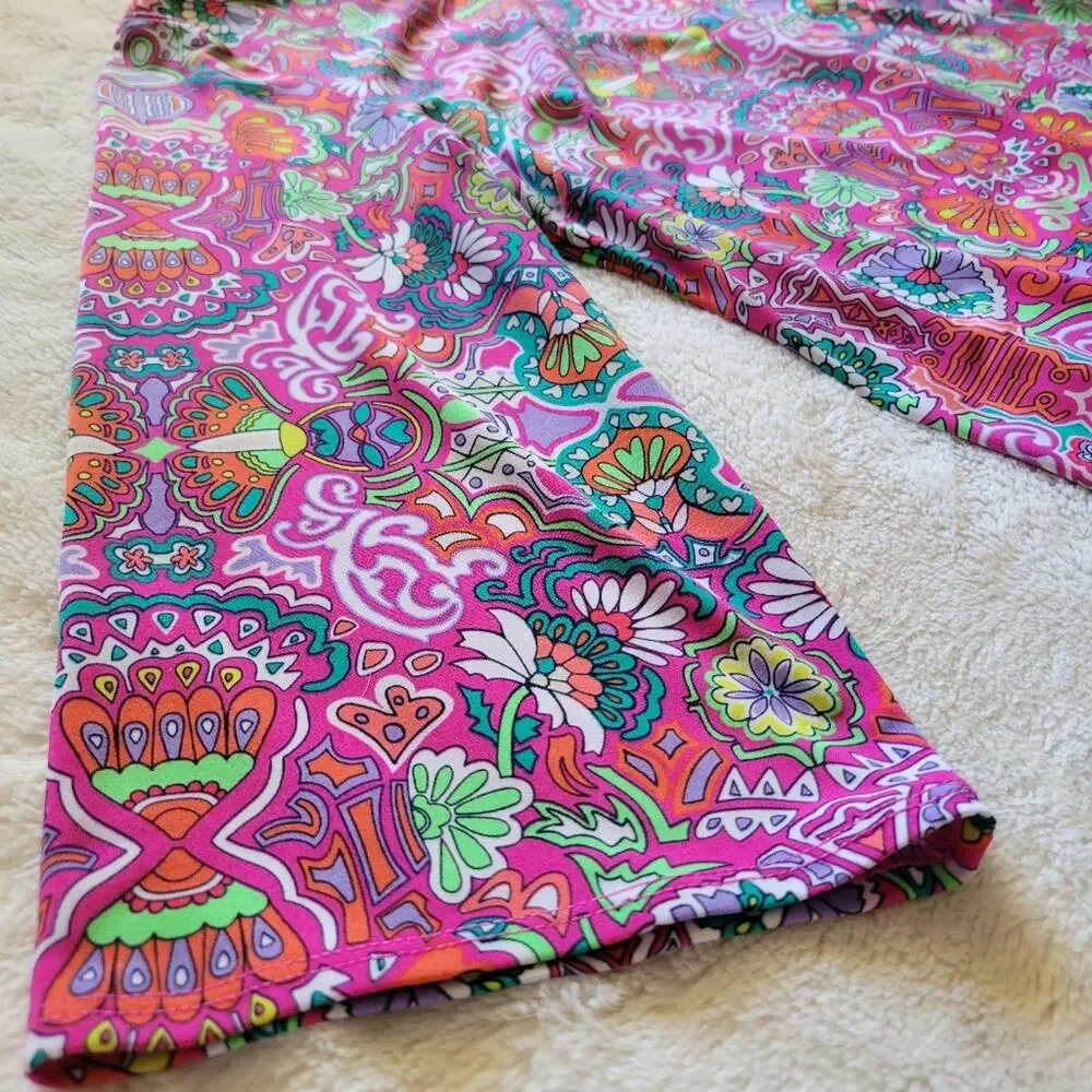 LAUNDRY by SHELLI SEGAL Multi-Color Vibrant Pattern Floral Pull On Dress *sz S*